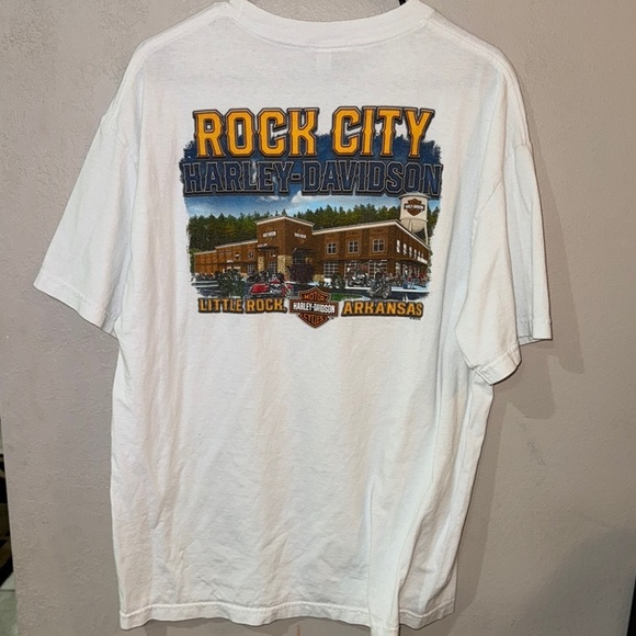 Harley-Davidson 2019 Rock City Little Rock AR White T-Shirt for Men size XLarge - Picture 4 of 10